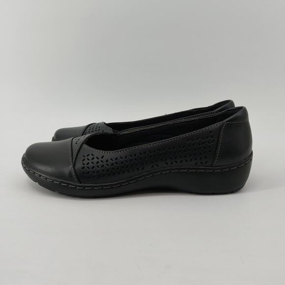 Clarks Cora Iris Ballet Flat Black Loafers US 8 Comfort Lady - Picture 1 of 11